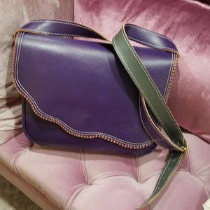 Artisan Designed and Crafted Leather Cowhide One of a Kind Purple Purse NWOT